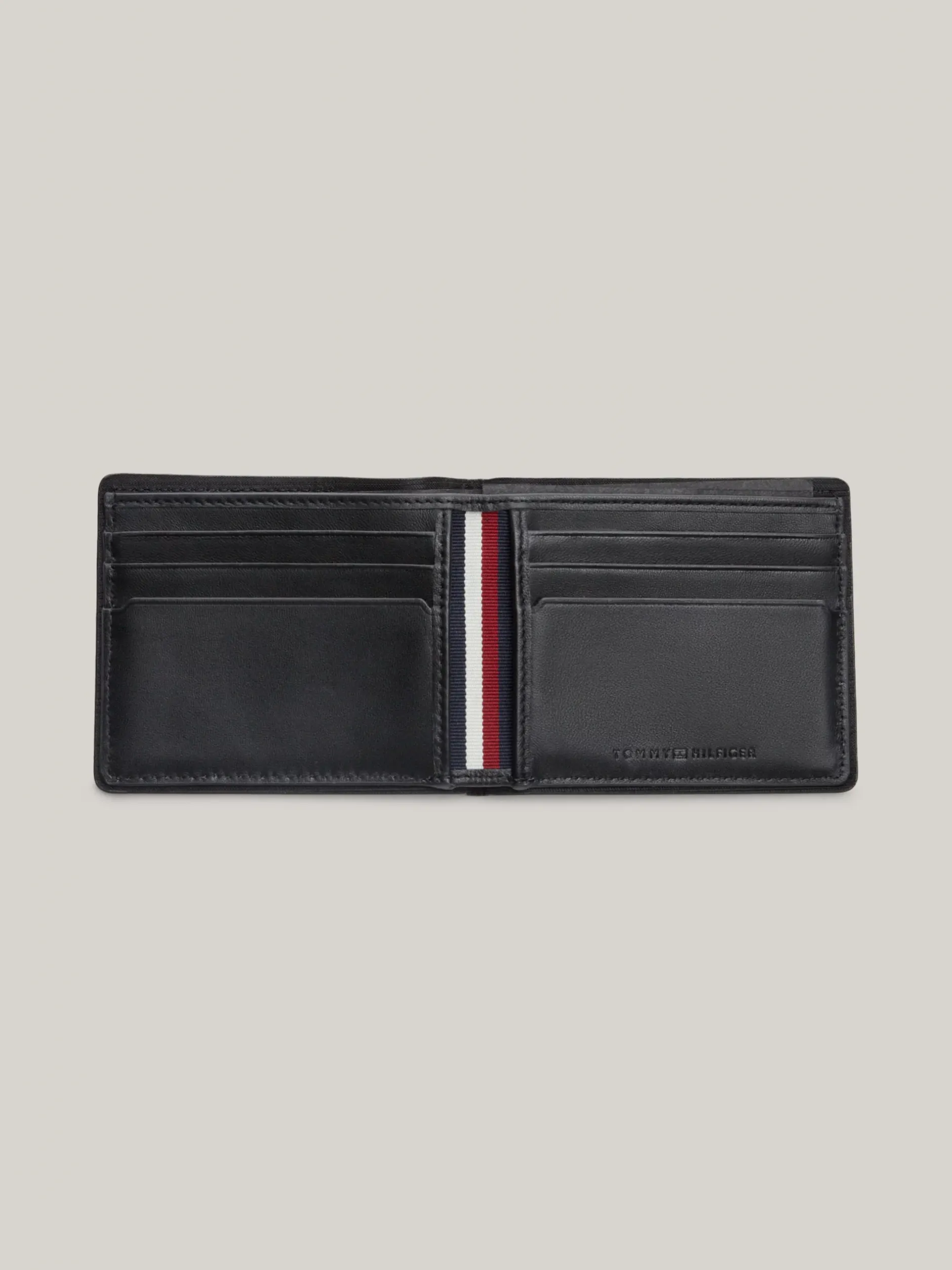 Portfele & Breloczki Do Kluczy*Tommy Hilfiger Małe Skórzane Etui Na Karty BLACK