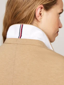 Marynarki*Tommy Hilfiger Marynarka O Wąskim Kroju Z Haftem Na Kieszeni CLASSIC KHAKI