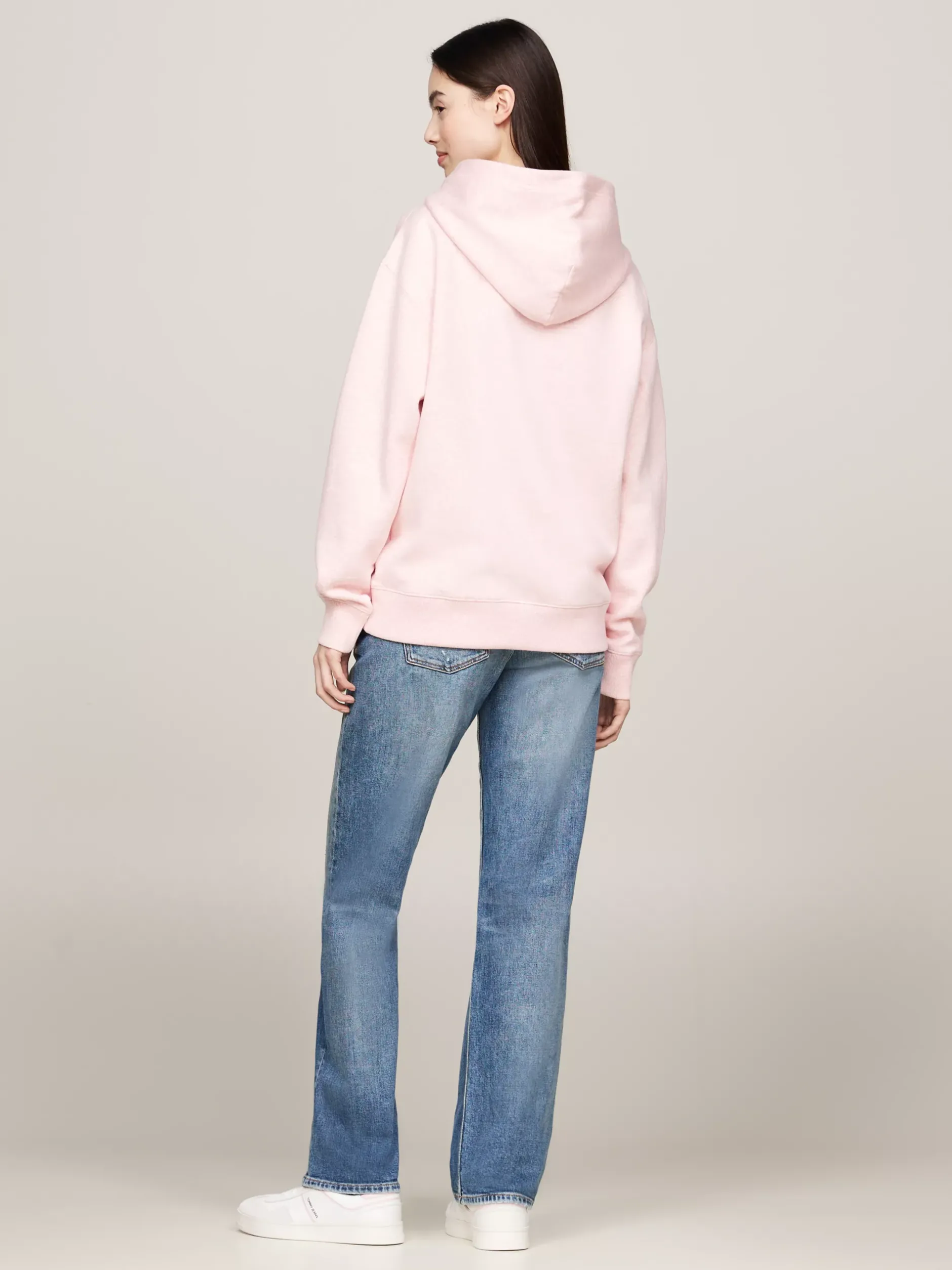Bluzy Dresowe & Z Kapturem*Tommy Hilfiger Melanżowa Bluza O Luźnym Kroju Z Kapturem BALLET PINK MELANGE