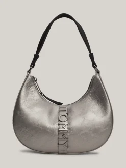 Torby Na Ramię*Tommy Hilfiger Metaliczna Torebka Na Ramię City PEWTER