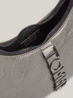 Torby Na Ramię*Tommy Hilfiger Metaliczna Torebka Na Ramię City PEWTER