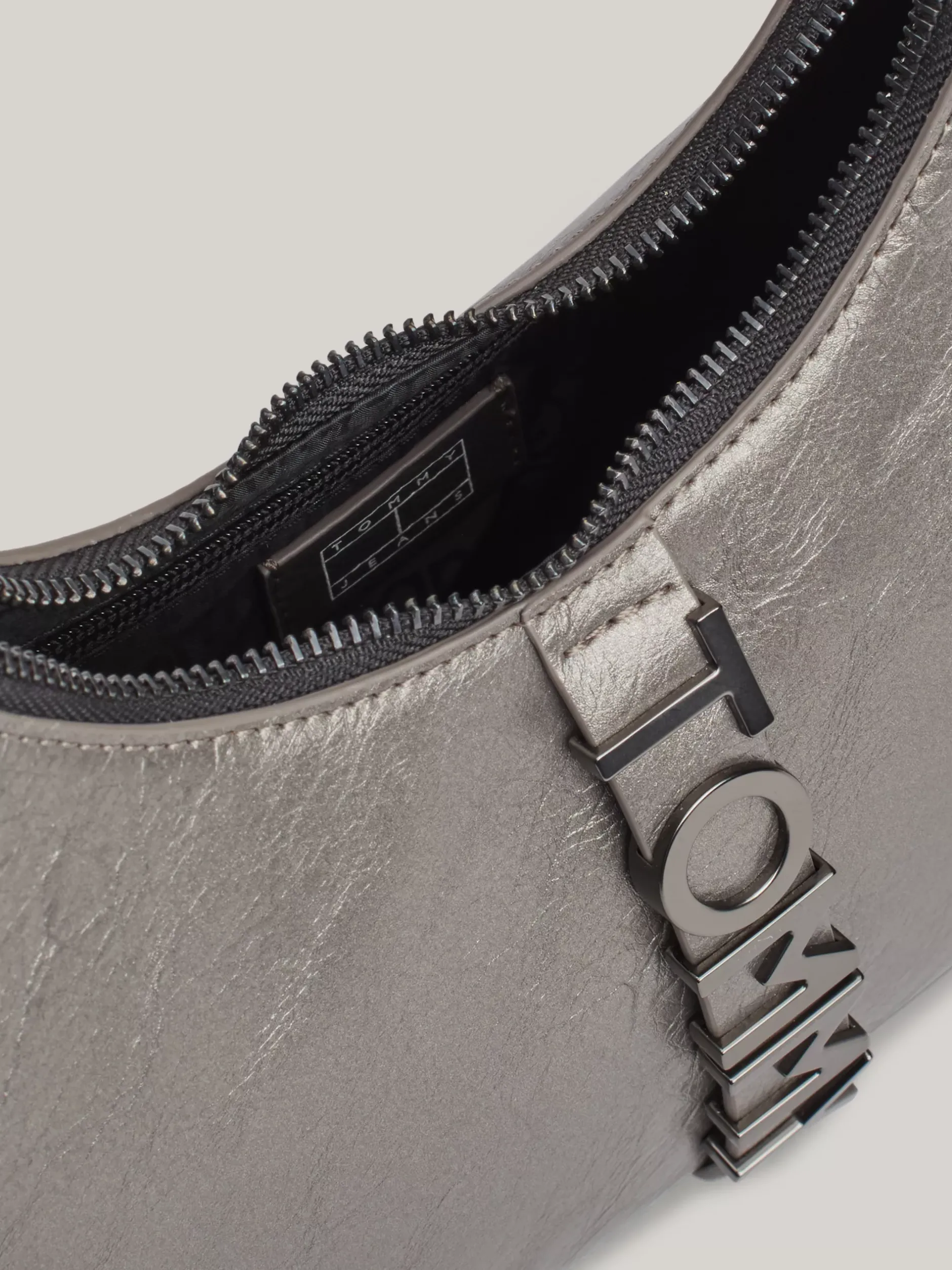 Torby Na Ramię*Tommy Hilfiger Metaliczna Torebka Na Ramię City PEWTER