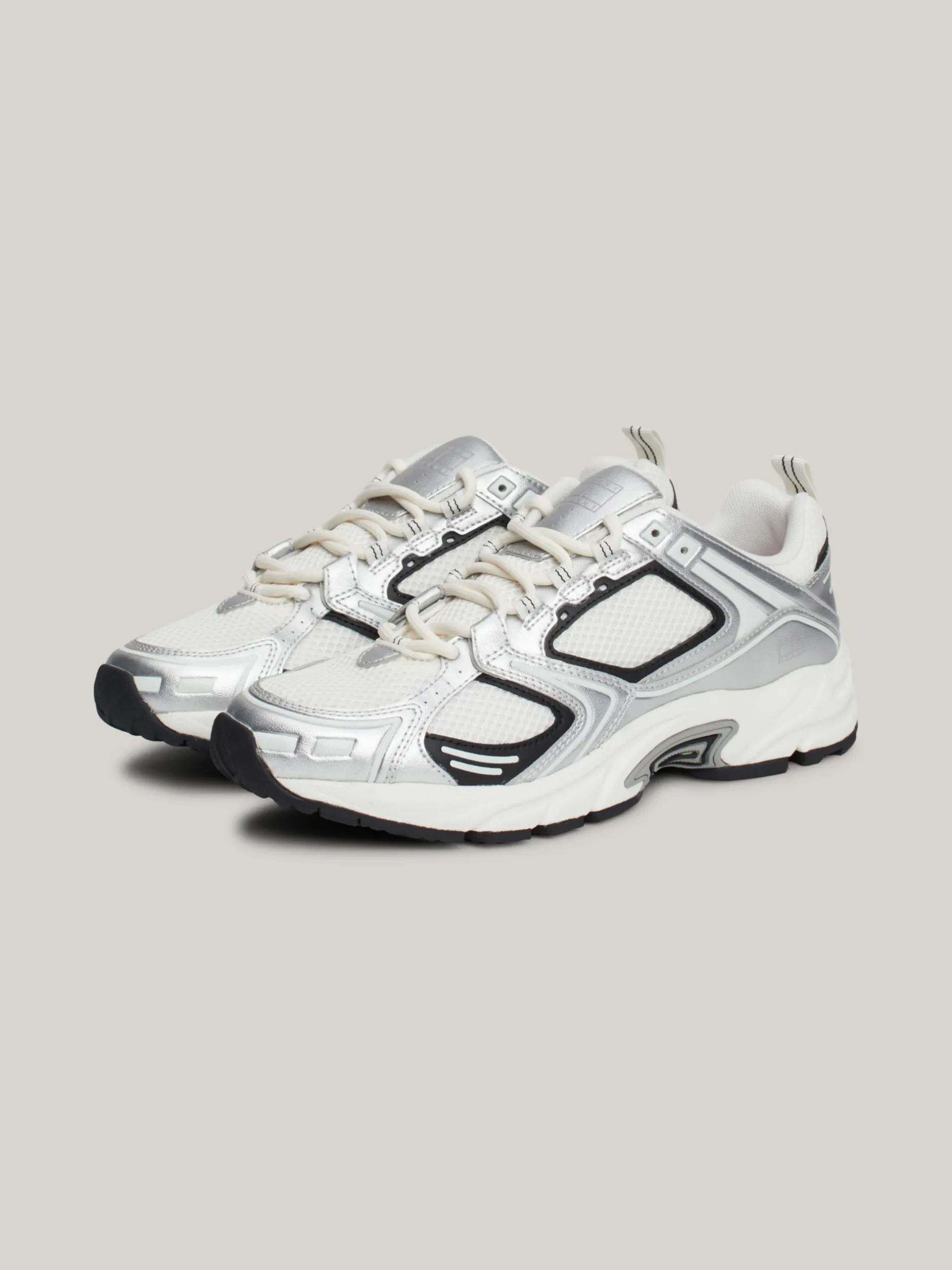 Sneakersy*Tommy Hilfiger Metaliczne Buty Do Biegania SILVER