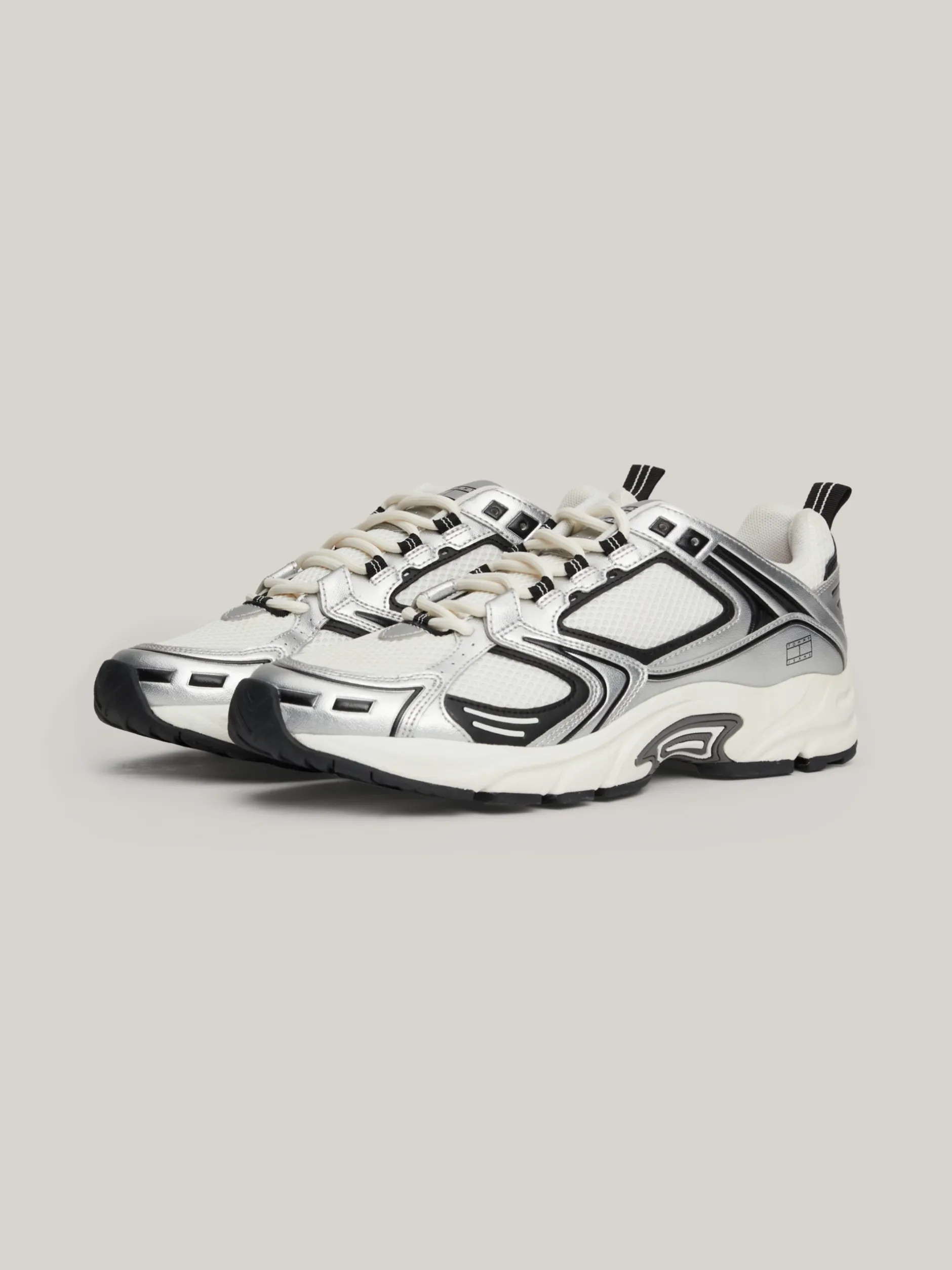White Trainers|Sneakersy*Tommy Hilfiger Metaliczne Buty Sportowe BLACK
