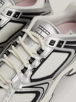 White Trainers|Sneakersy*Tommy Hilfiger Metaliczne Buty Sportowe BLACK