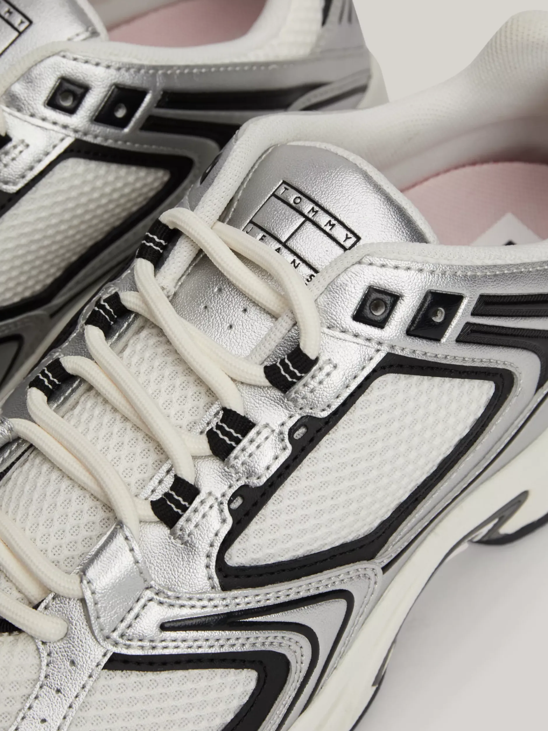White Trainers|Sneakersy*Tommy Hilfiger Metaliczne Buty Sportowe BLACK