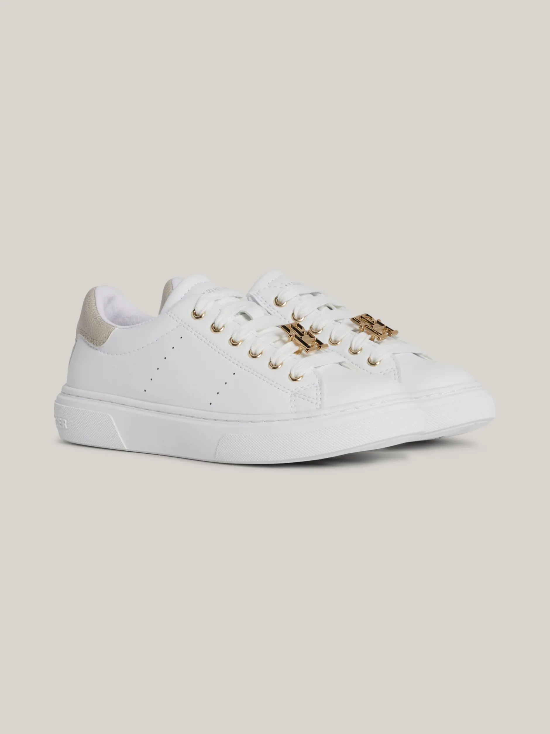 Obuwie I Akcesoria*Tommy Hilfiger Metaliczne Buty Sportowe TH Monogram WHITE/PLATINUM