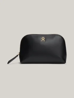 Torebki Na Pasku*Tommy Hilfiger Miękka Kosmetyczka Z Monogramem TH BLACK
