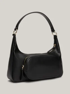 Torby Na Ramię*Tommy Hilfiger Miękka Torebka Na Ramię Z Monogramem TH BLACK