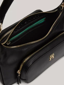 Torby Na Ramię*Tommy Hilfiger Miękka Torebka Na Ramię Z Monogramem TH BLACK