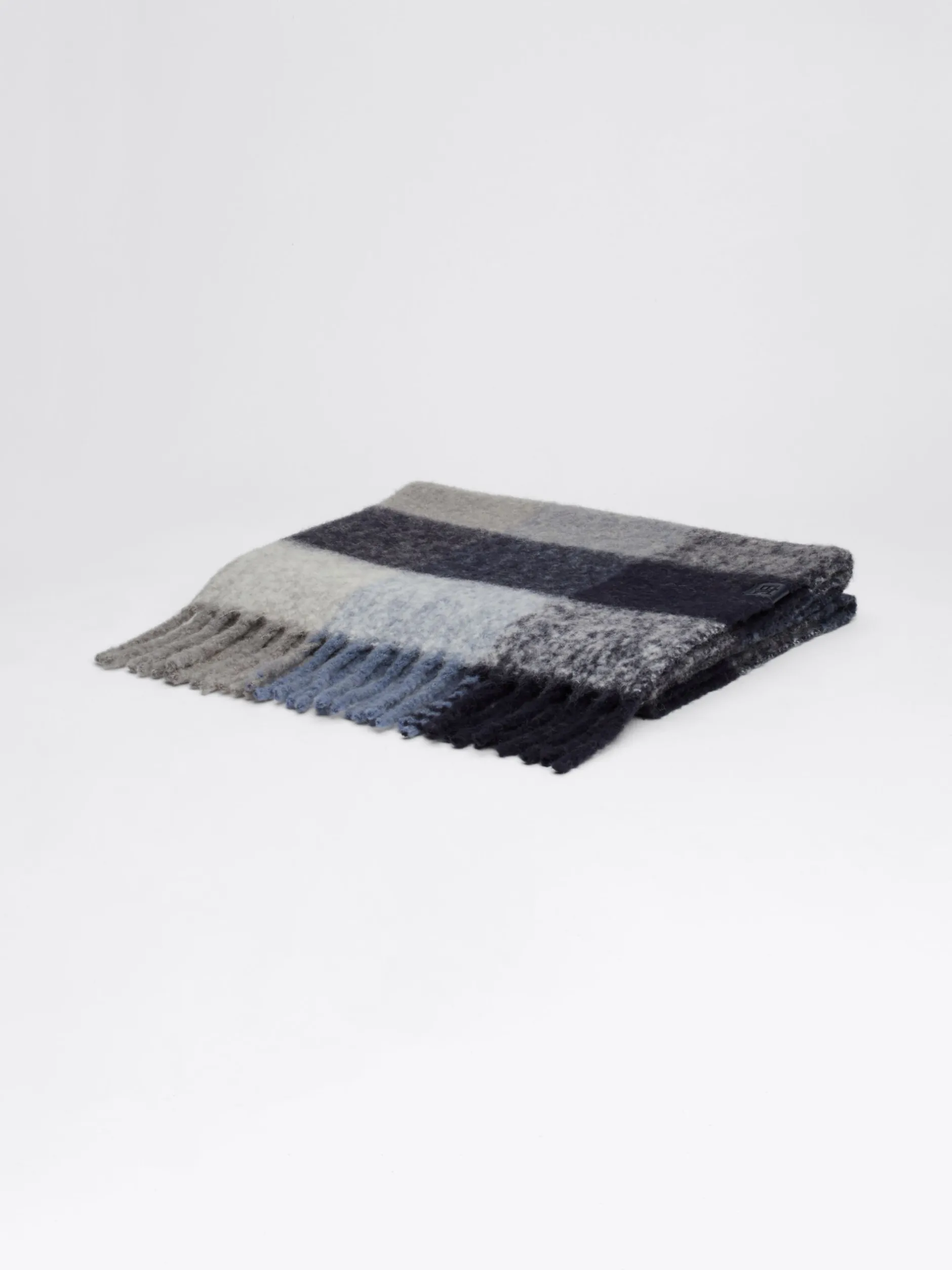 Szaliki|Szaliki*Tommy Hilfiger Miękki Szalik Z Wełną W Mieszaną Kratę SPACE BLUE MIX