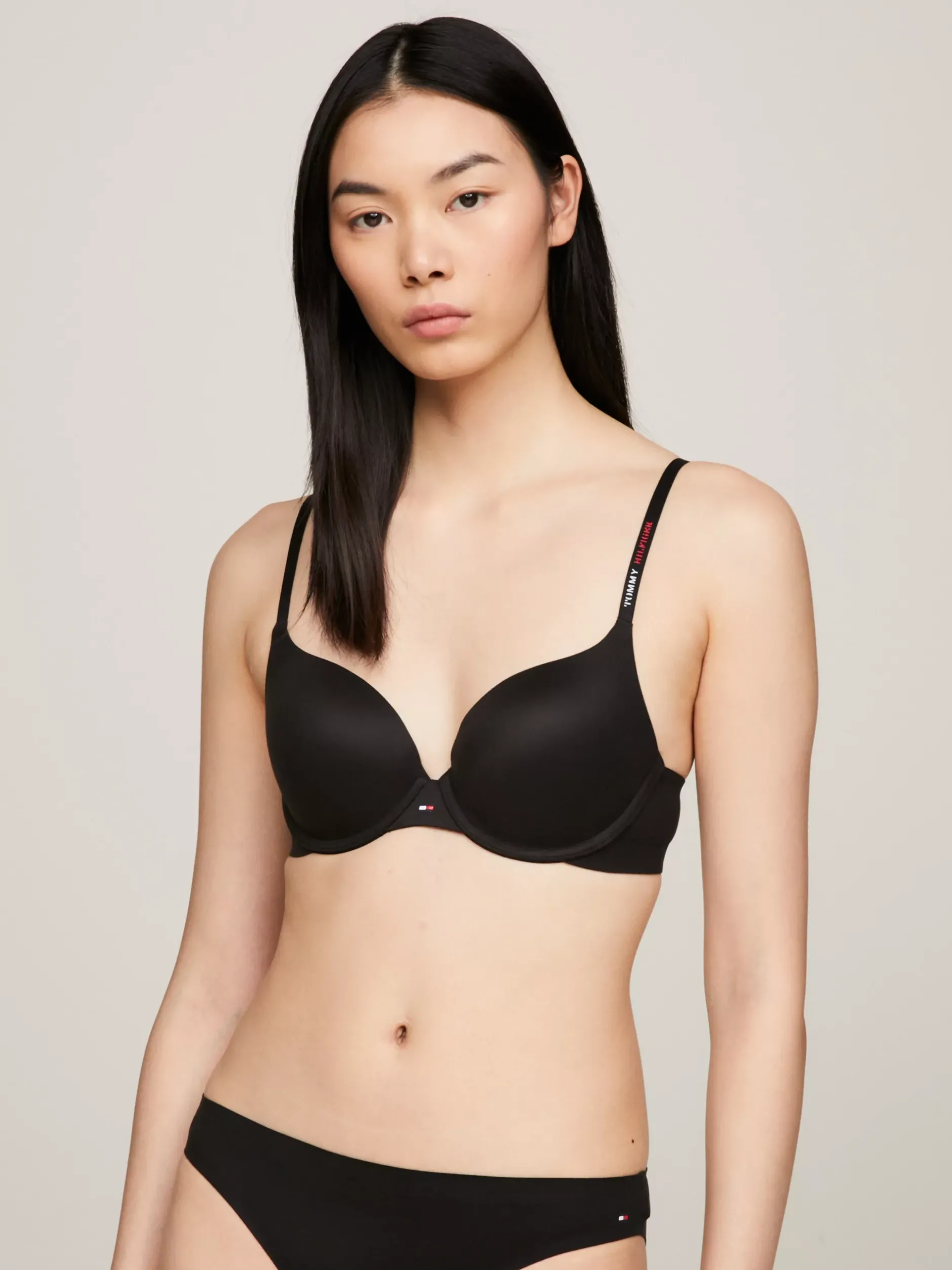 Biustonosze|Bielizna*Tommy Hilfiger Miękki W Dotyku Biustonosz Push-up BLACK