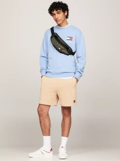 Torebki Na Pasku*Tommy Hilfiger Nerka Essential Z Motywem Powtórzonego Logo PEWTER GREEN
