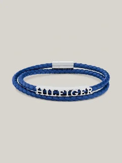 Biżuteria & Spinki Do Mankietów*Tommy Hilfiger Niebieska Pleciona Bransoletka Za Skóry BLUE
