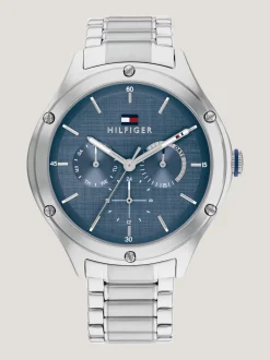Zegarki*Tommy Hilfiger Niebieski Zegarek Ze Stali Nierdzewnej SILVER