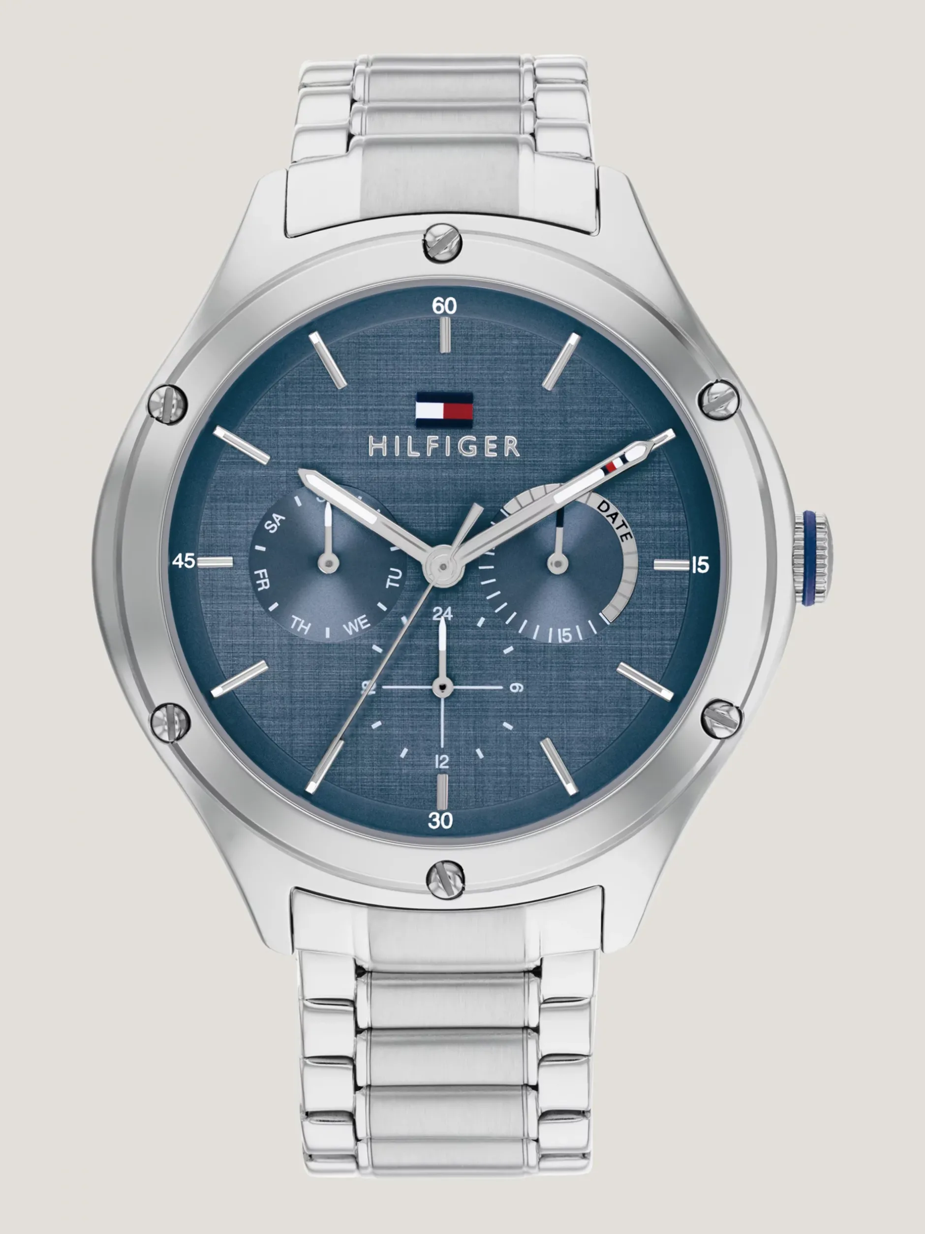 Zegarki*Tommy Hilfiger Niebieski Zegarek Ze Stali Nierdzewnej SILVER