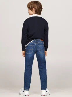Jeansy*Tommy Hilfiger Niebieskie Jeansy Z Efektem Wyblaknięcia AUTHENTICSTRETCH