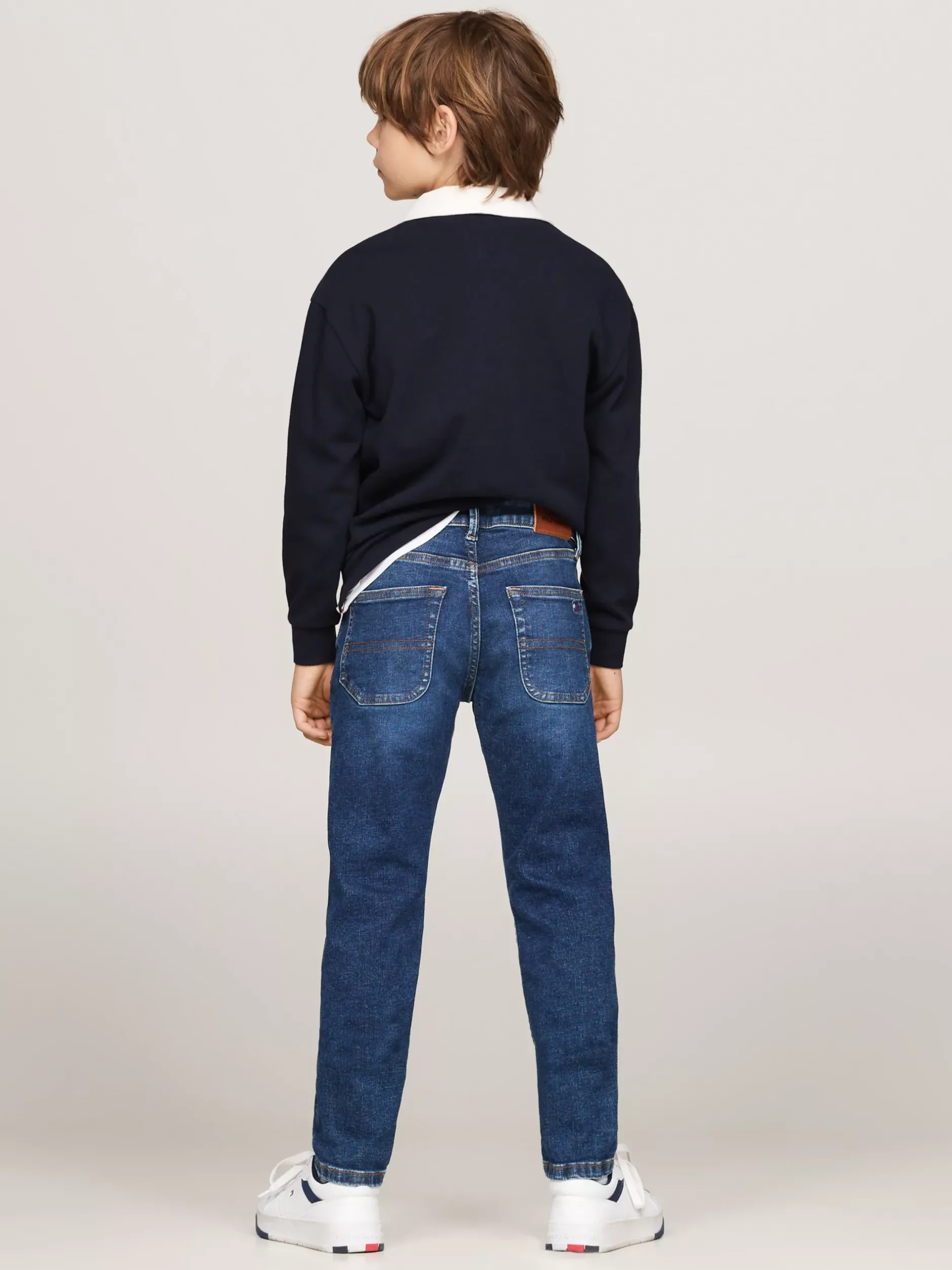 Jeansy*Tommy Hilfiger Niebieskie Jeansy Z Efektem Wyblaknięcia AUTHENTICSTRETCH