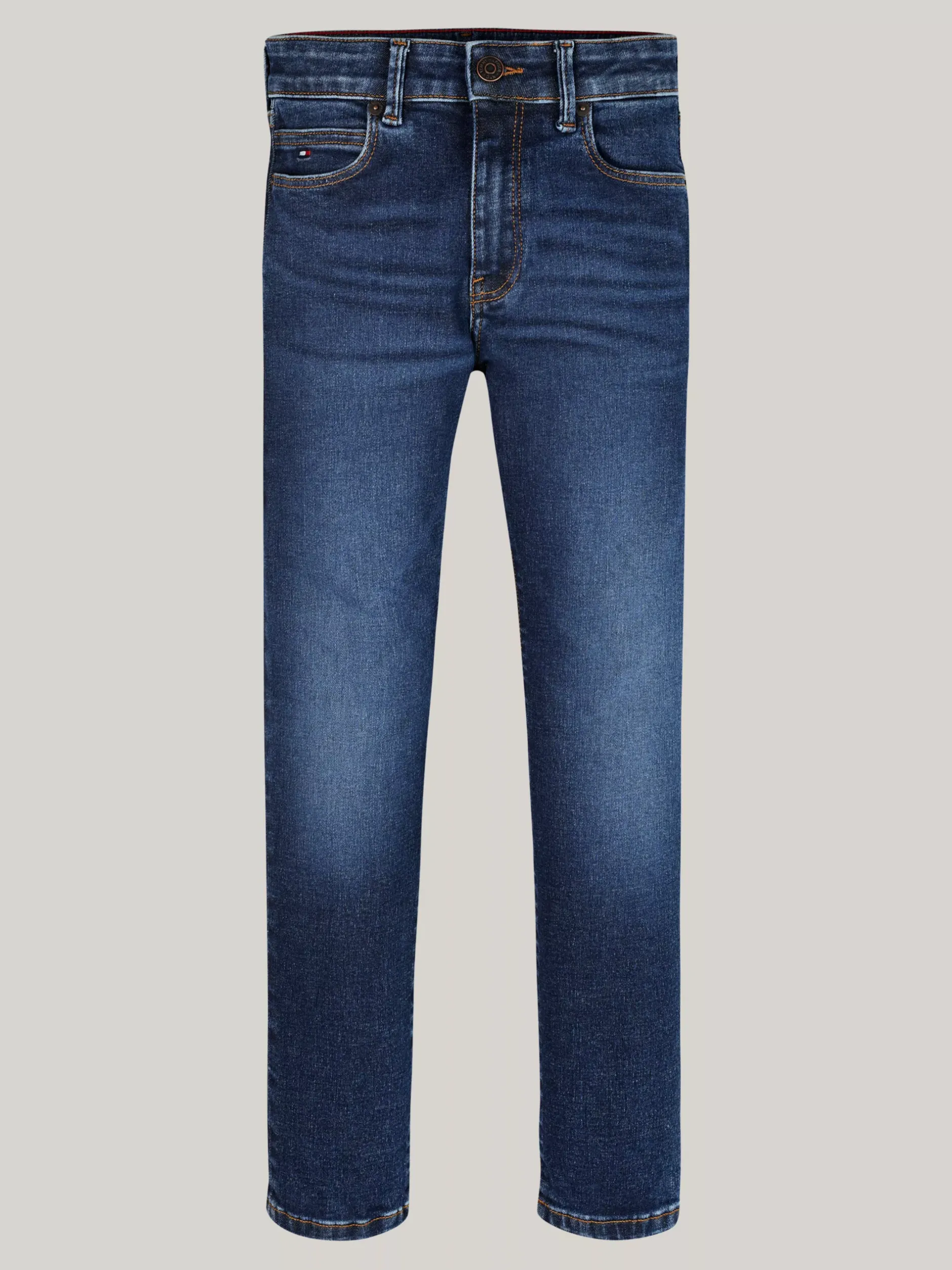 Jeansy*Tommy Hilfiger Niebieskie Jeansy Z Efektem Wyblaknięcia AUTHENTICSTRETCH