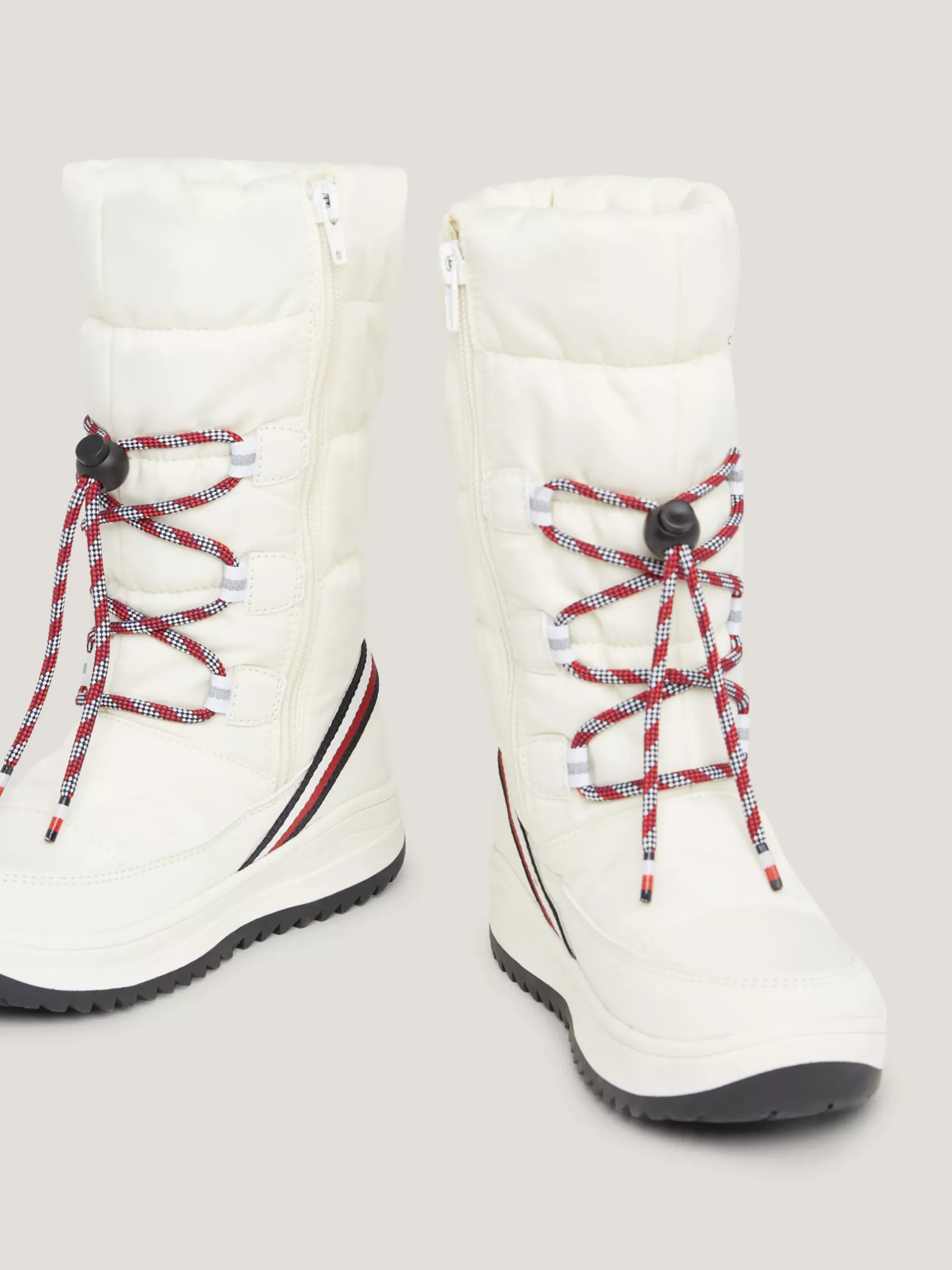 Obuwie I Akcesoria*Tommy Hilfiger Śniegowce Z Logo I Sygnowaną Tasiemką OFF WHITE