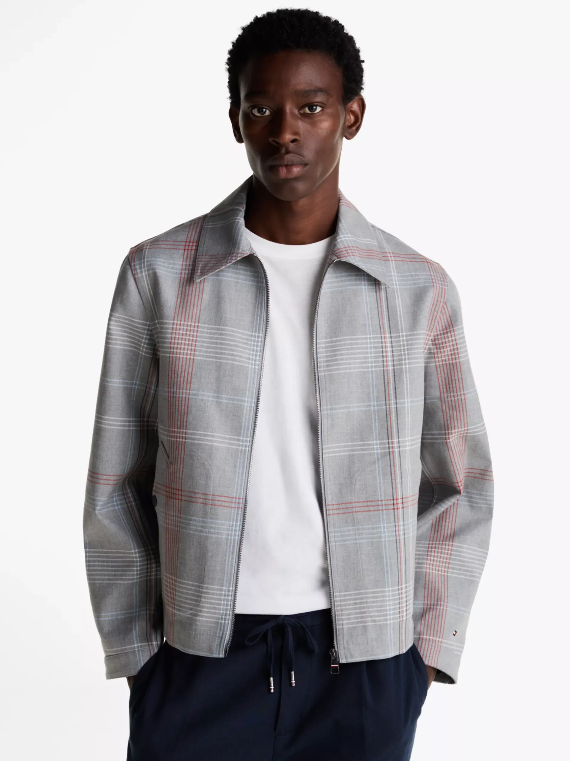 Kurtki & Płaszcze*Tommy Hilfiger Nieprzemakalna Kurtka Koszulowa Na Zamek MEDIUM GREY HEATHER
