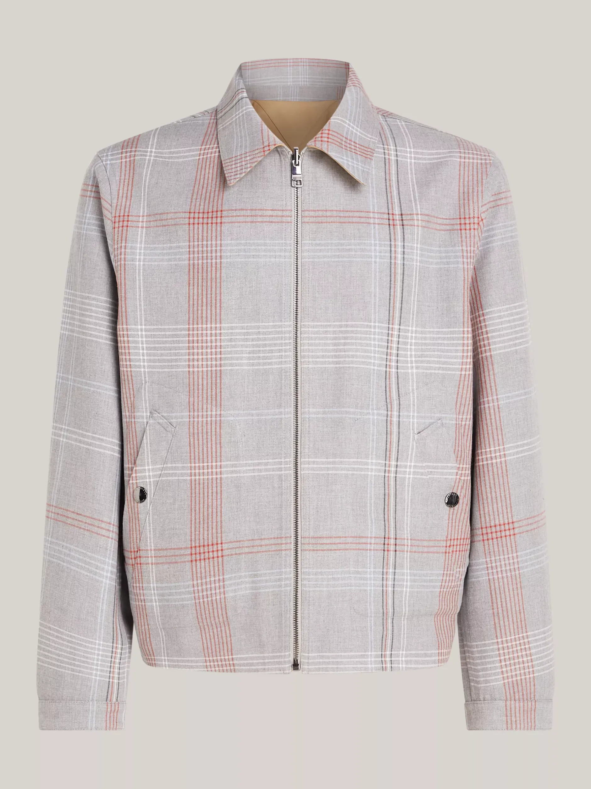 Kurtki & Płaszcze*Tommy Hilfiger Nieprzemakalna Kurtka Koszulowa Na Zamek MEDIUM GREY HEATHER