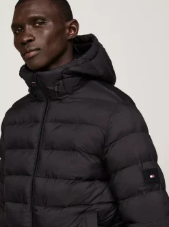 Kurtki & Płaszcze*Tommy Hilfiger Nieprzemakalna Kurtka Ocieplana Z Kapturem BLACK