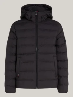 Kurtki & Płaszcze*Tommy Hilfiger Nieprzemakalna Kurtka Ocieplana Z Kapturem BLACK