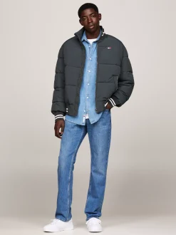 Kurtki & Płaszcze*Tommy Hilfiger Nieprzemakalna Kurtka Puchowa Varsity NEW CHARCOAL