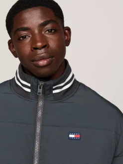 Kurtki & Płaszcze*Tommy Hilfiger Nieprzemakalna Kurtka Puchowa Varsity NEW CHARCOAL