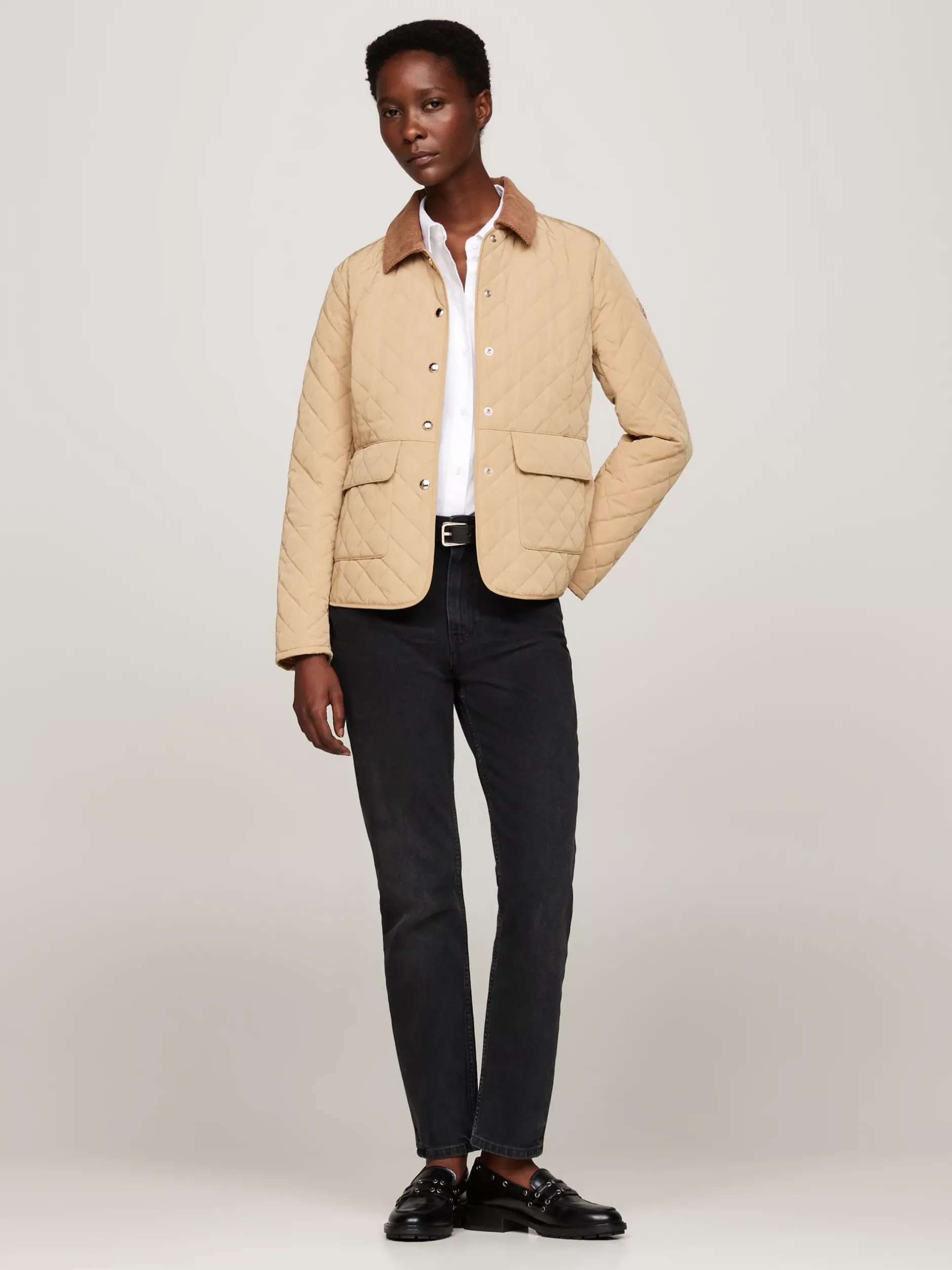Kurtki & Płaszcze*Tommy Hilfiger Nieprzemakalna Kurtka Z Pikowaniem CLASSIC KHAKI