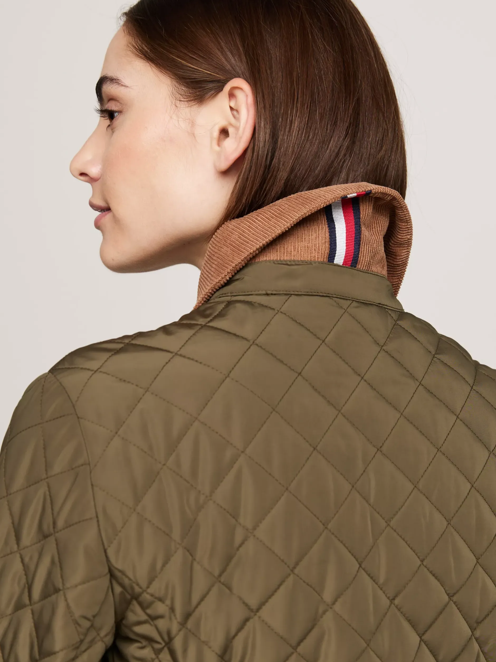 Kurtki & Płaszcze*Tommy Hilfiger Nieprzemakalna Kurtka Z Pikowaniem ARMY GREEN