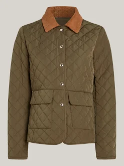 Kurtki & Płaszcze*Tommy Hilfiger Nieprzemakalna Kurtka Z Pikowaniem ARMY GREEN