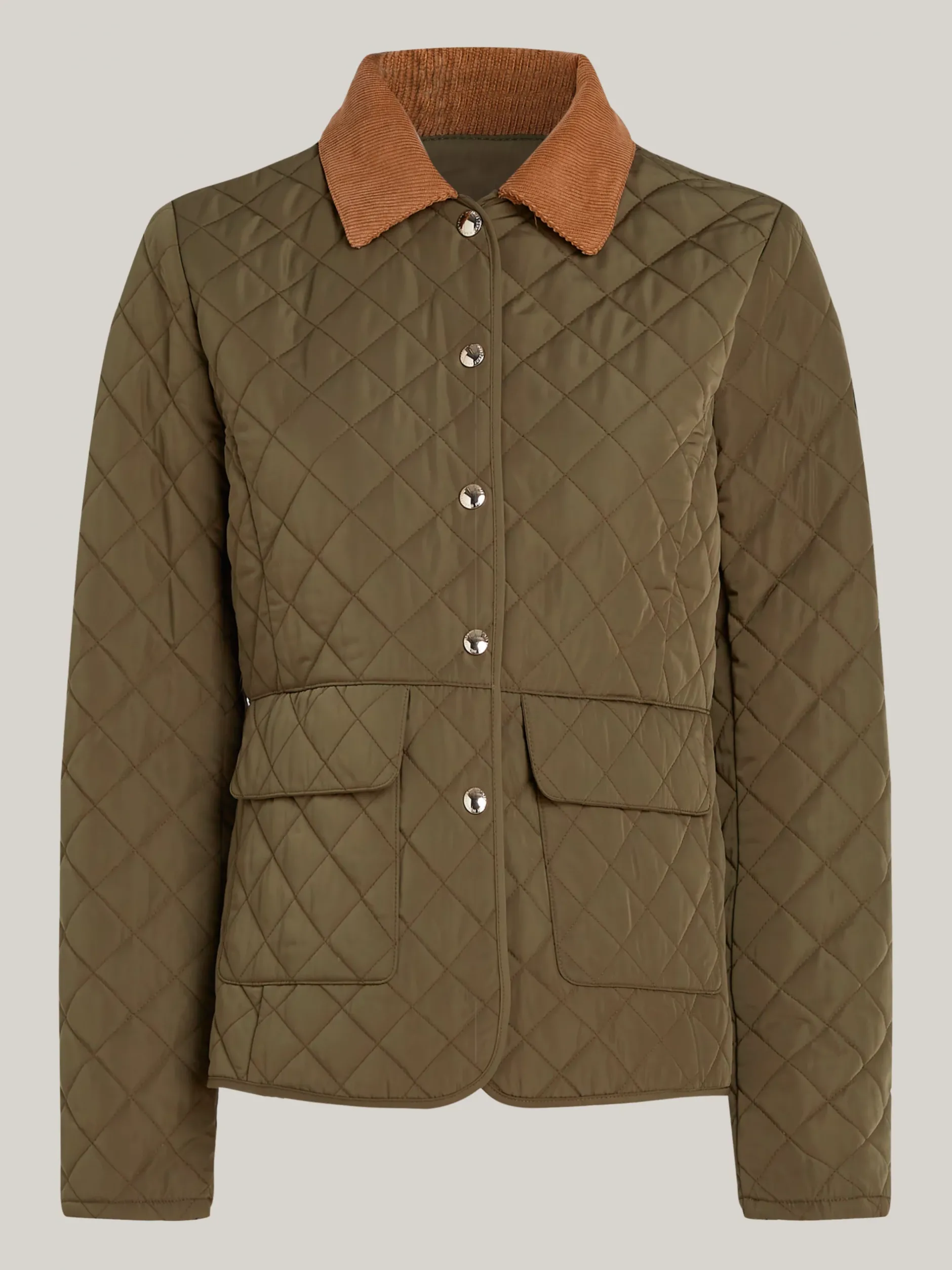 Kurtki & Płaszcze*Tommy Hilfiger Nieprzemakalna Kurtka Z Pikowaniem ARMY GREEN