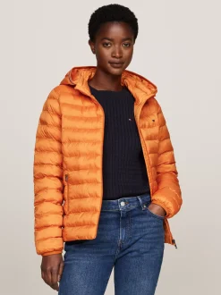 Kurtki & Płaszcze*Tommy Hilfiger Nieprzemakalna Ocieplana Kurtka AUTUMN ORANGE