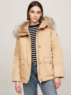 Kurtki & Płaszcze*Tommy Hilfiger Nieprzemakalna Ocieplana Parka Z Kapturem CLASSIC KHAKI