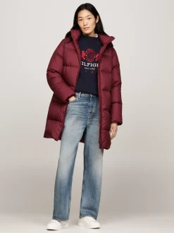 Kurtki & Płaszcze*Tommy Hilfiger Nieprzemakalny Płaszcz Puchowy DEEP ROUGE
