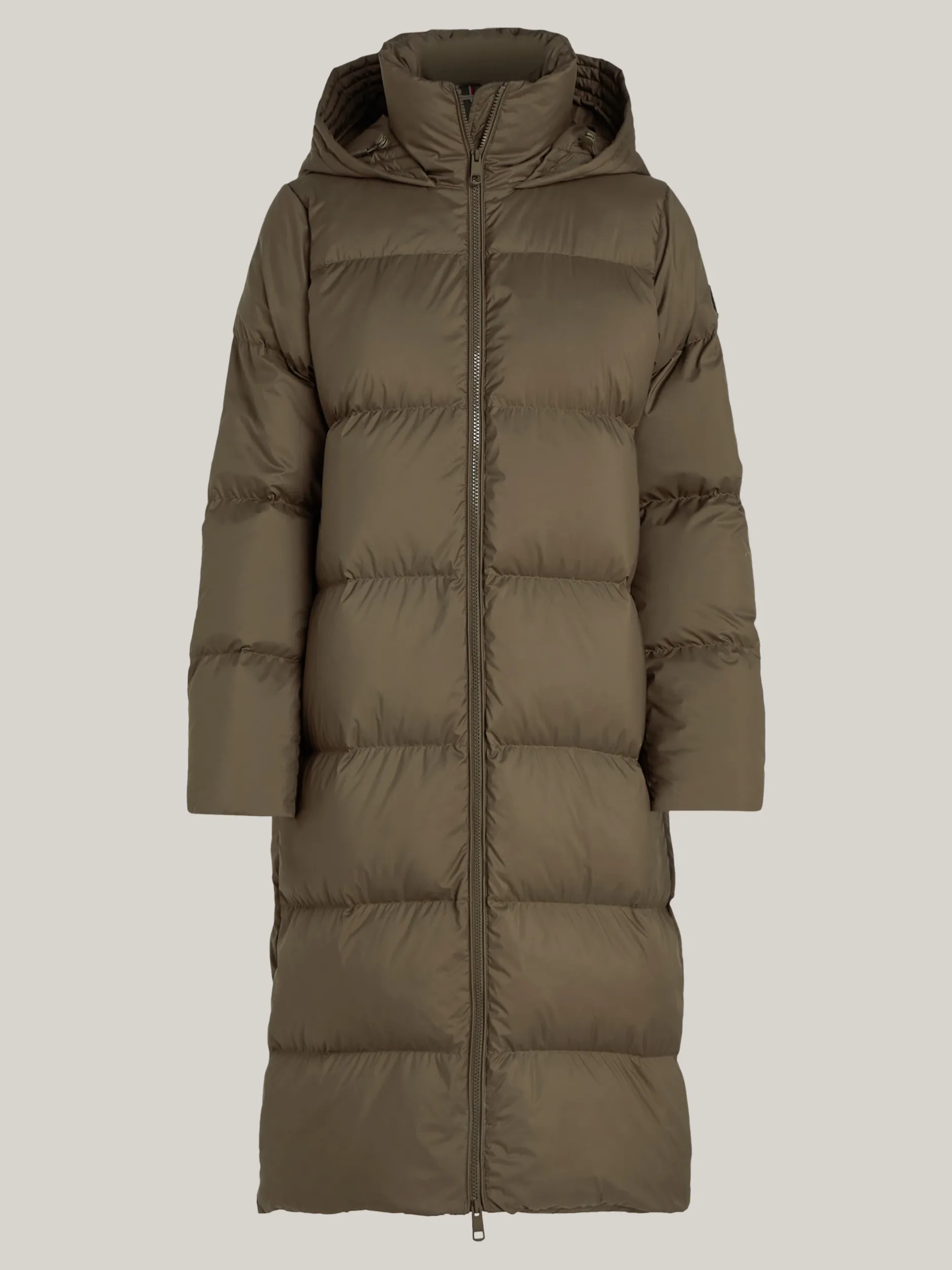 Kurtki & Płaszcze*Tommy Hilfiger Nieprzemakalny Płaszcz Puchowy O Wydłużonym Kroju ARMY GREEN