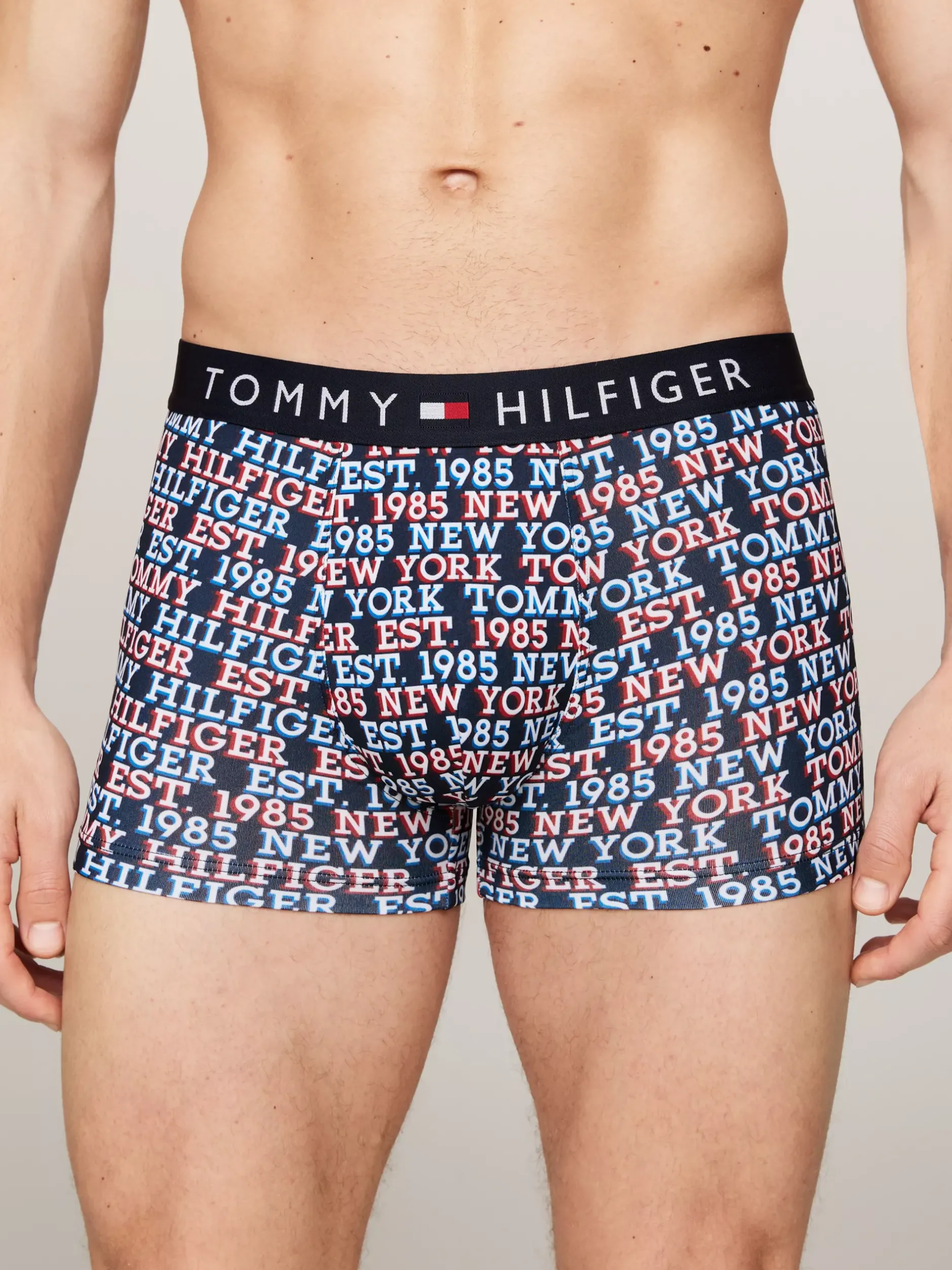 Kąpielówki|Bielizna*Tommy Hilfiger Obcisłe Bokserki TH Original Z Nadrukiem MONOTYPE LOGO ALLOVER DESERT SKY