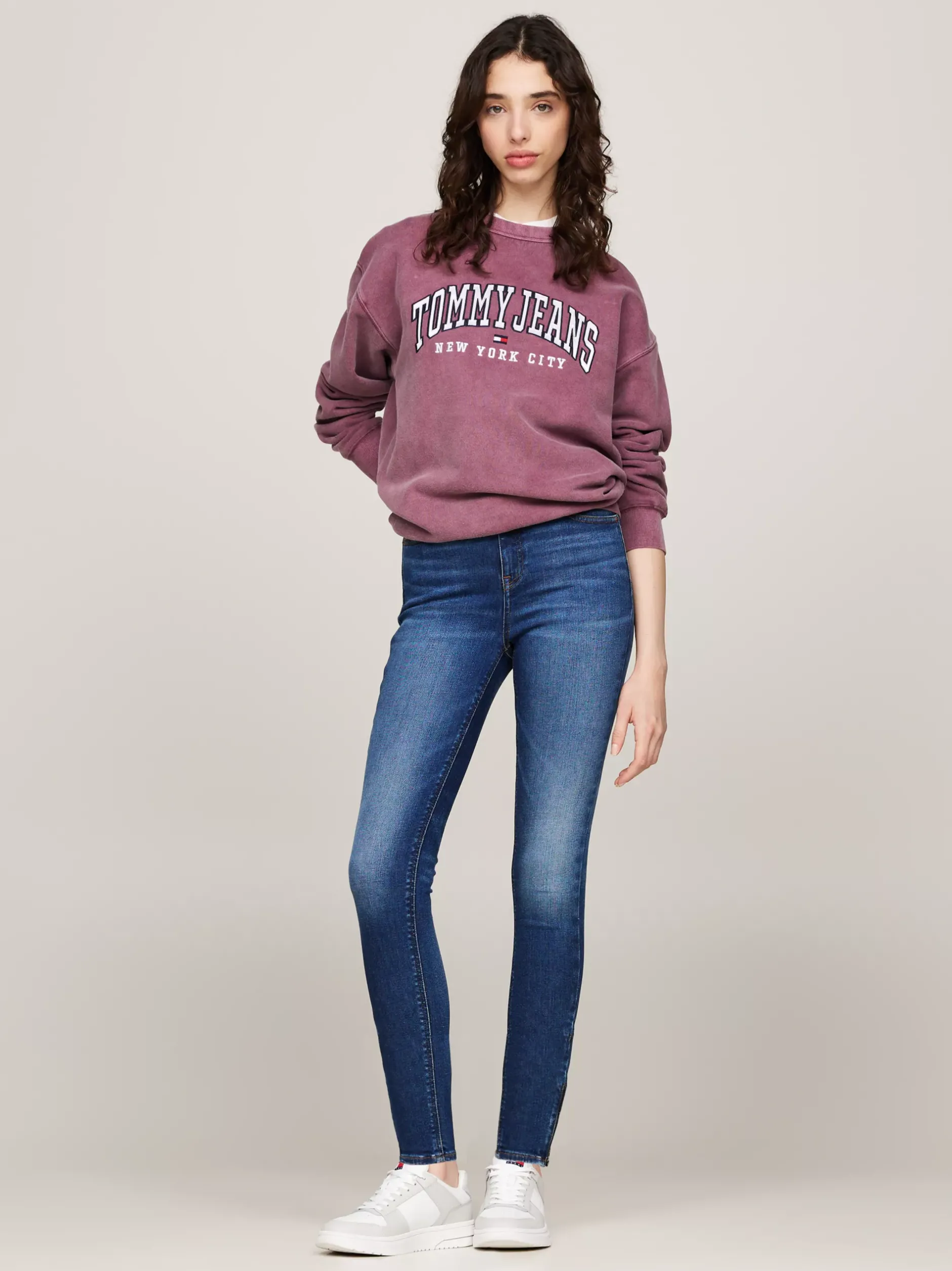 Jeansy*Tommy Hilfiger Obcisłe Jeansy Nora Z Zamkami DENIM MEDIUM
