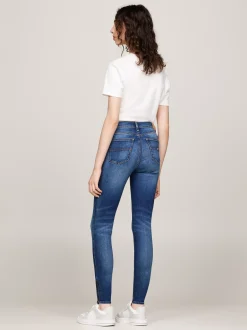 Jeansy*Tommy Hilfiger Obcisłe Jeansy Nora Z Zamkami DENIM MEDIUM