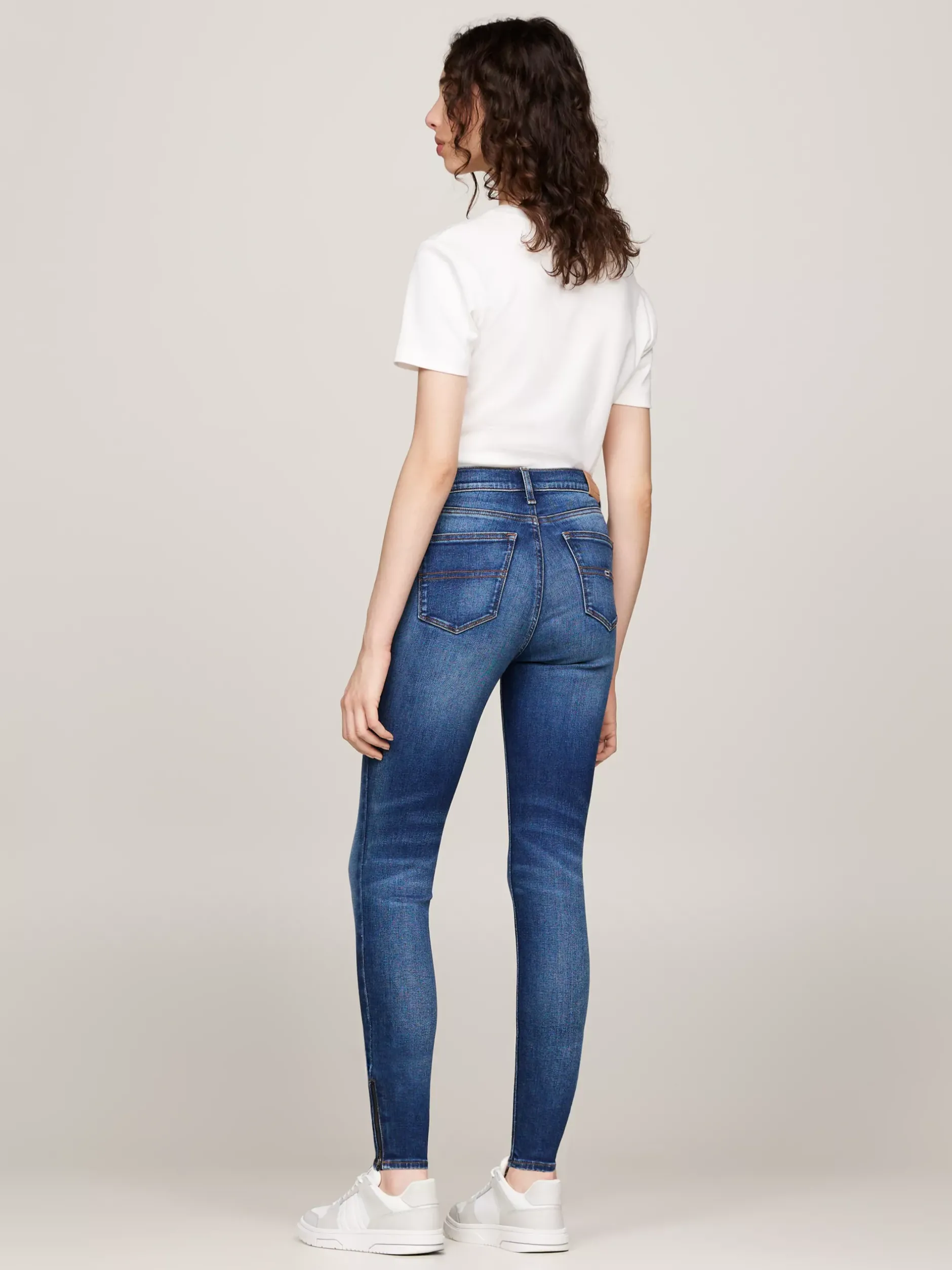 Jeansy*Tommy Hilfiger Obcisłe Jeansy Nora Z Zamkami DENIM MEDIUM