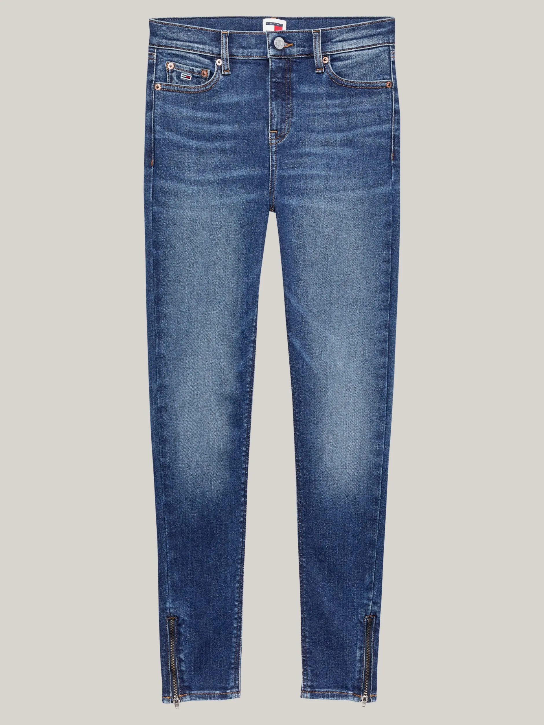 Jeansy*Tommy Hilfiger Obcisłe Jeansy Nora Z Zamkami DENIM MEDIUM