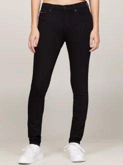 Jeansy*Tommy Hilfiger Obcisłe Jeansy Nora Ze średnim Stanem STATEN BLACK STRETCH