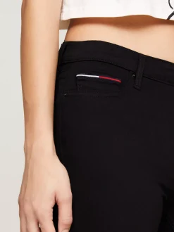 Jeansy*Tommy Hilfiger Obcisłe Jeansy Nora Ze średnim Stanem STATEN BLACK STRETCH