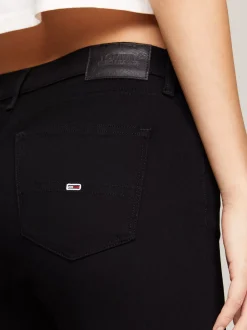 Jeansy*Tommy Hilfiger Obcisłe Jeansy Nora Ze średnim Stanem STATEN BLACK STRETCH