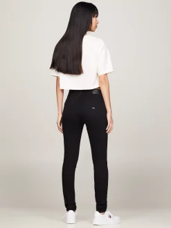 Jeansy*Tommy Hilfiger Obcisłe Jeansy Nora Ze średnim Stanem STATEN BLACK STRETCH