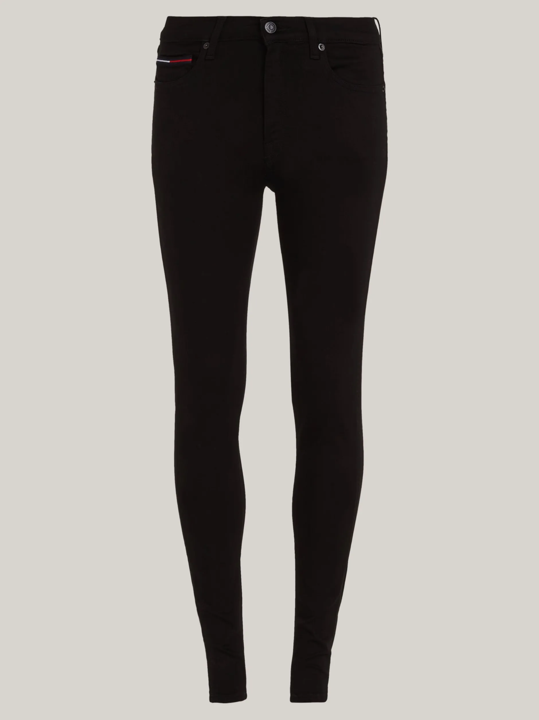 Jeansy*Tommy Hilfiger Obcisłe Jeansy Nora Ze średnim Stanem STATEN BLACK STRETCH