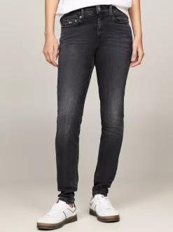 Jeansy*Tommy Hilfiger Obcisłe Jeansy Nora Ze średnim Stanem DENIM BLACK