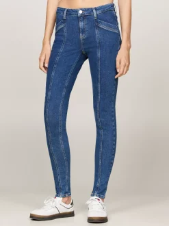 Jeansy*Tommy Hilfiger Obcisłe Jeansy Nora Ze Szwami Z Przodu DENIM MEDIUM